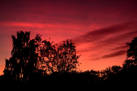Sky Red Sky At Morning Afterglow Nature