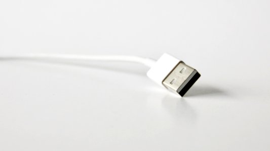 Close-Up Photo Of White Usb Cable photo