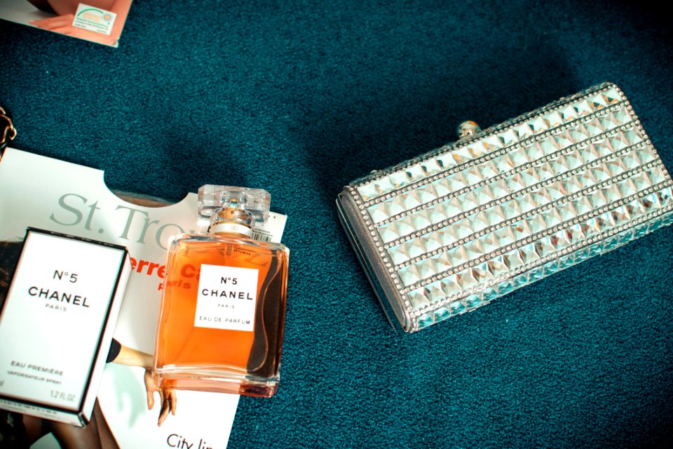 Silver Long Wallet On Teal Textile