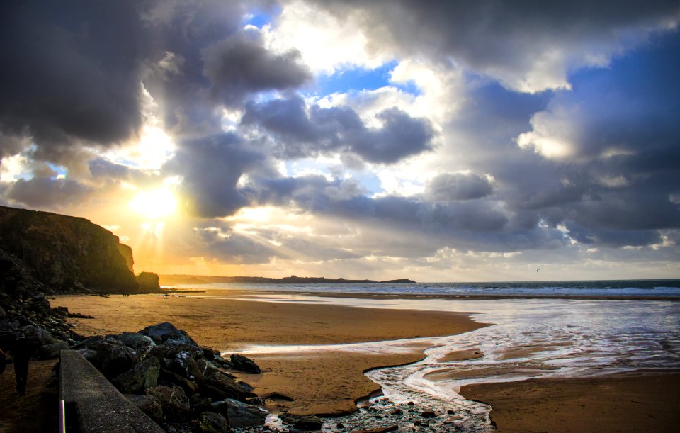 Beach Shore During Sunset photo