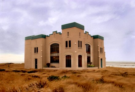 Brown Concrete Mansion At The Middle Of Nowhere