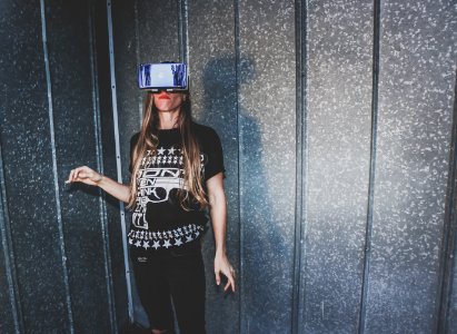 Woman Wearing Vr Glasses photo