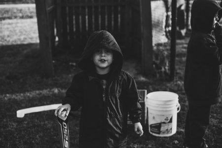 Boy Wearing Zip-up Hoodie photo