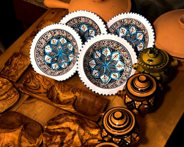 Art Photography Of Decorative Plates And Pots With Lids