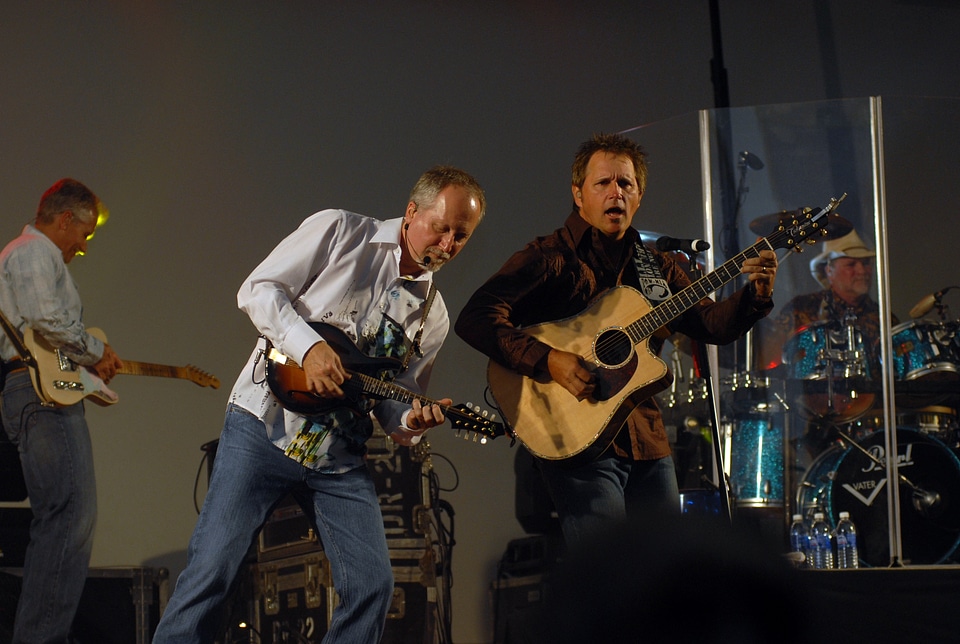 Country music live performance guitars