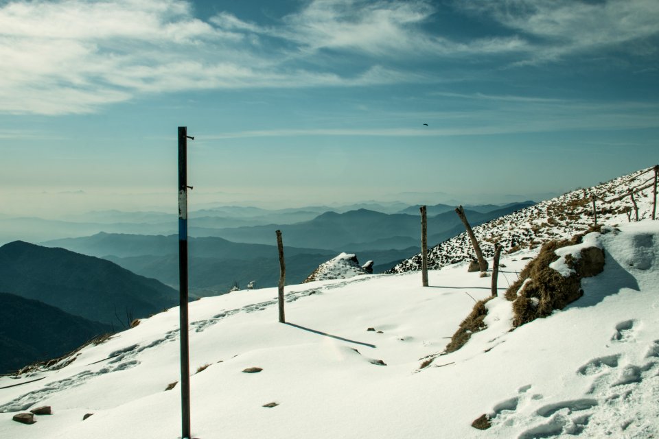 Mountain Trail Covered By Snow