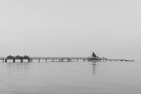 Black And White Monochrome Photography Calm Horizon photo