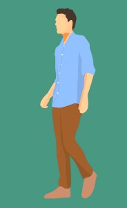Blue Clothing Standing Man