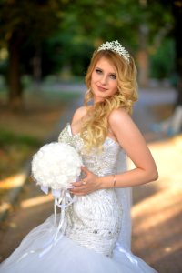 Bride Gown Hair Photograph photo