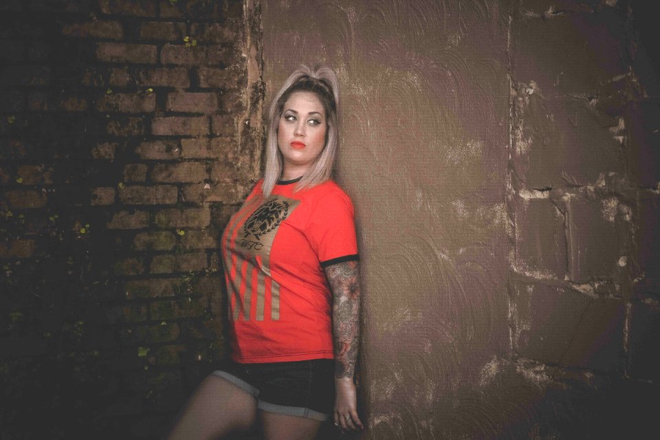 Woman Wearing Red And Black T-shirt