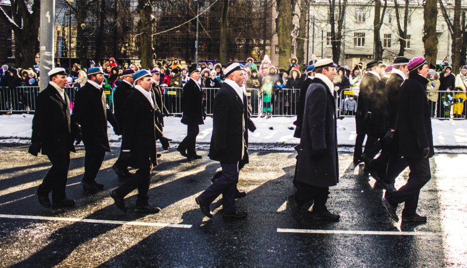 Group Of Men Marching