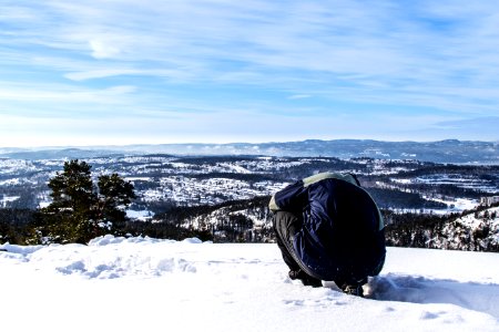 Man At Hill Top photo