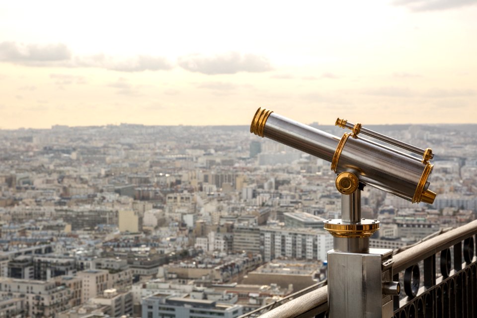 Gray And Gold Telescope On Building