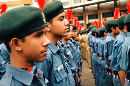 Man Wearing Police Suit photo