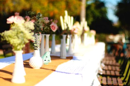 White And Beige Table Arrangement photo