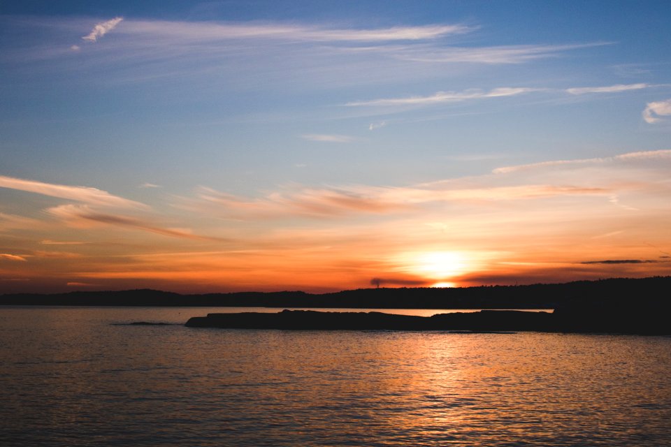 Body Of Water During Sunset