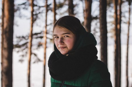 Woman Wearing Green Bubble Jacket photo