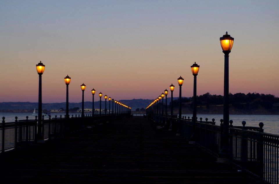 Pier Street Light Sky Sea