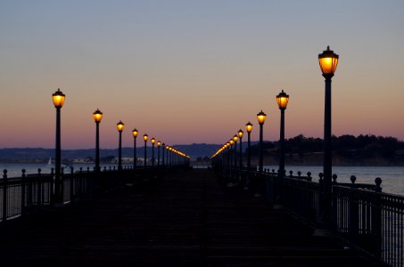 Pier Street Light Sky Sea