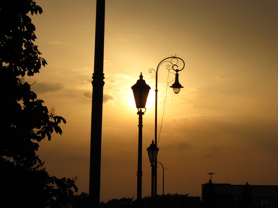 Light street lamp sunlight