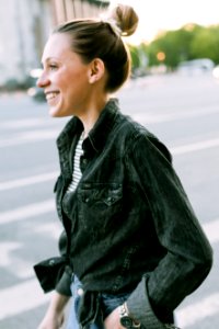 Selective Focus Photo Of Woman Wearing Denim Jacket photo