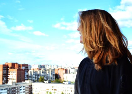 Woman Wearing Black Shirt photo