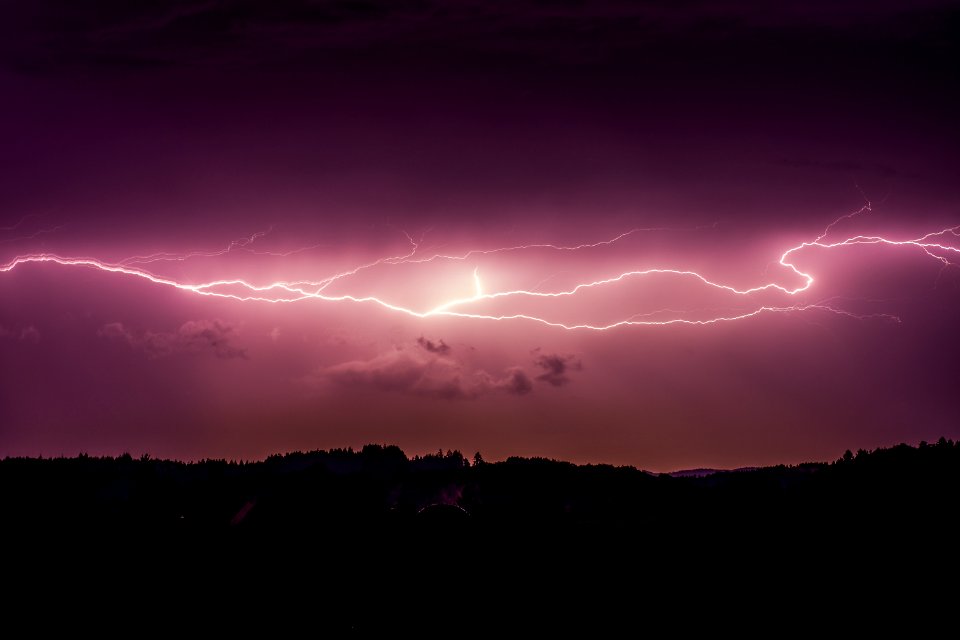 Sky Thunder Lightning Atmosphere