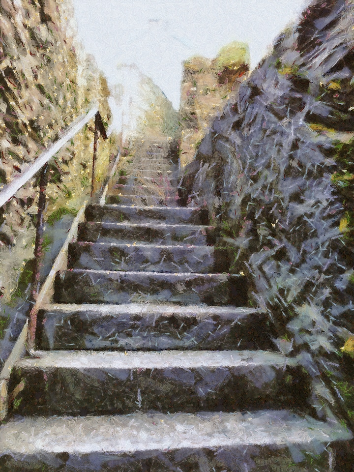 Architecture stone steep