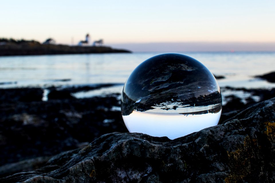 Clear Ball On Gray Rock