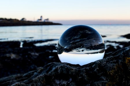 Clear Ball On Gray Rock