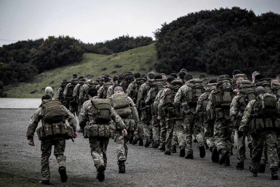 Group Of Soldier Wearing Bags