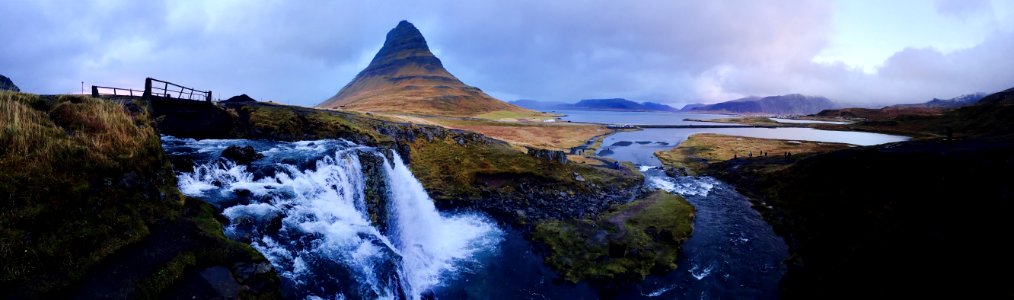 Mountain Over Waterfalls Photo
