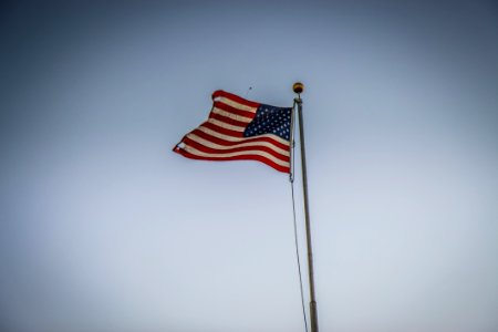 Usa Flag On Pole photo