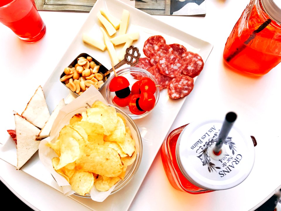 Assorted Food On White Ceramic Plate