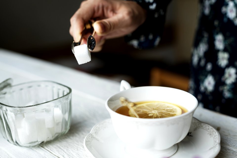 White Ceramic Teacup With Liquad
