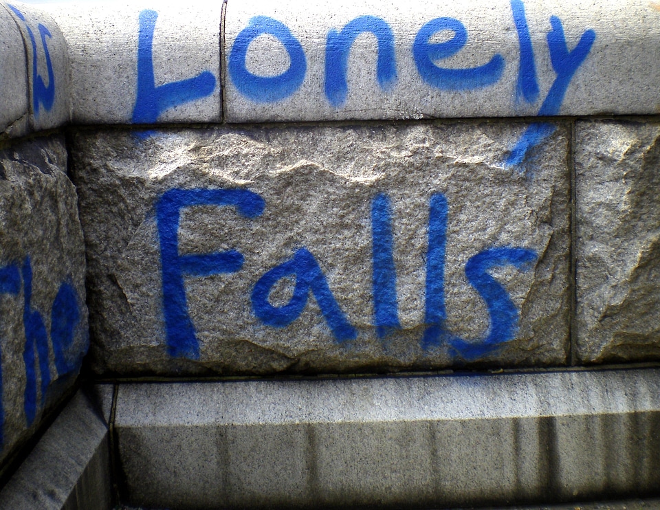Close-up vandalism disfigure