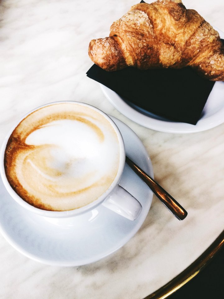 Cappuccino And A Croissant photo