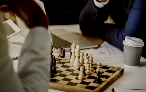 Person Playing Chessboard Set photo