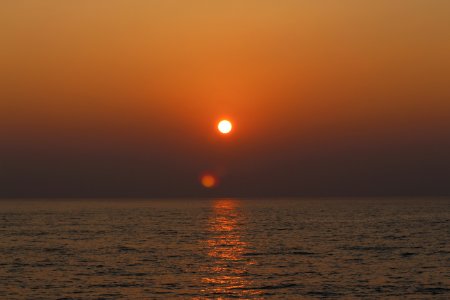 Horizon Sunrise Sun Sea photo