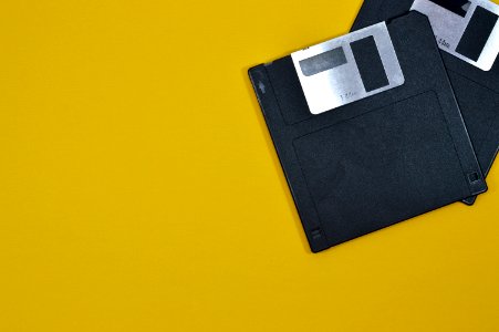 Yellow Floppy Disk Electronics Accessory Technology photo