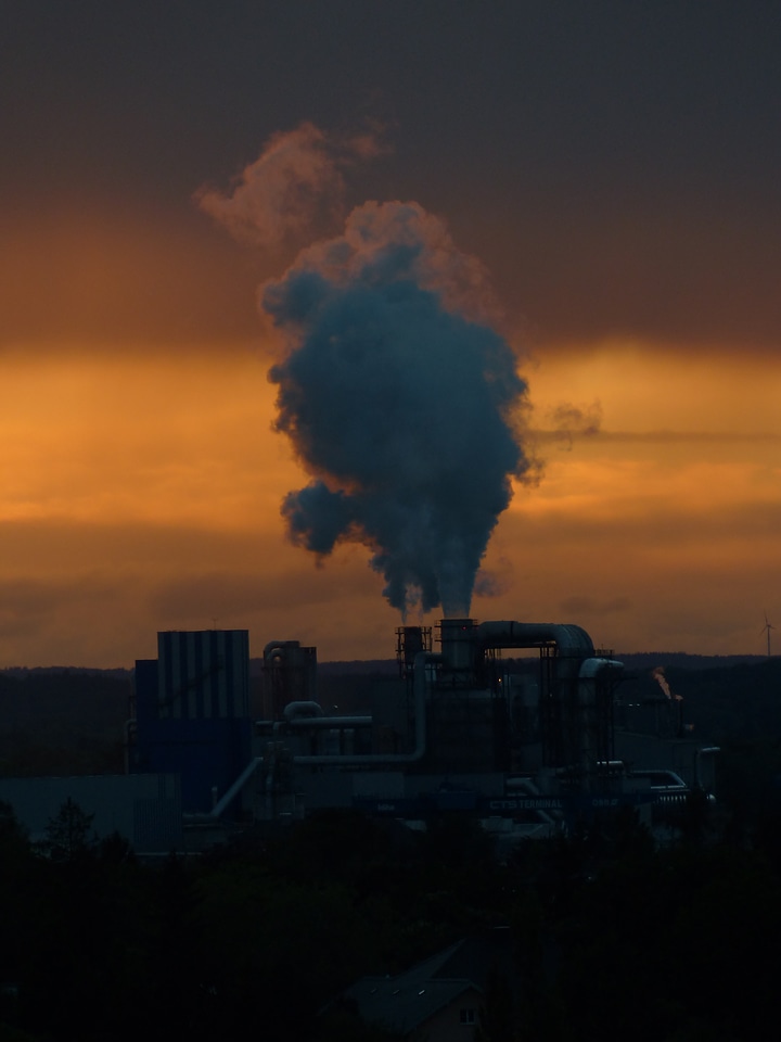 Exhaust gases pollution chimney