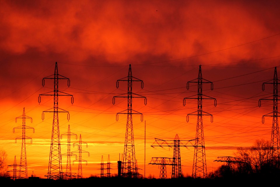 Sky Electricity Afterglow Red Sky At Morning