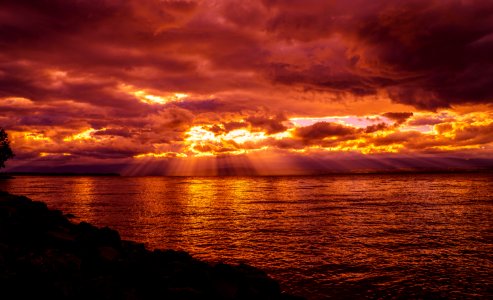 Sky Horizon Afterglow Sea