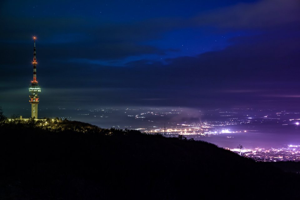 Aerial Of Buildings During Nighttime