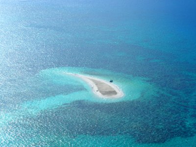 Oval White Sand Island At Daytime