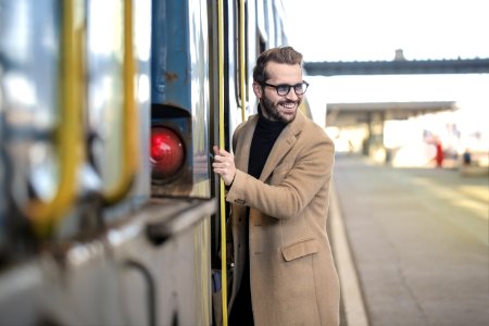 Man About To Enter The Train photo