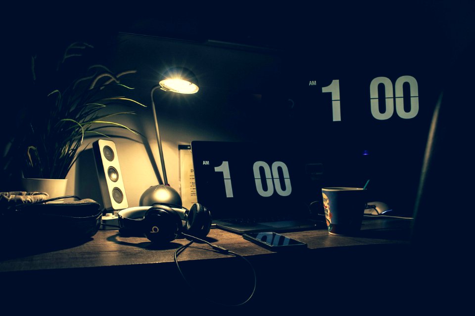 Black Digital Alarm Clock At 100