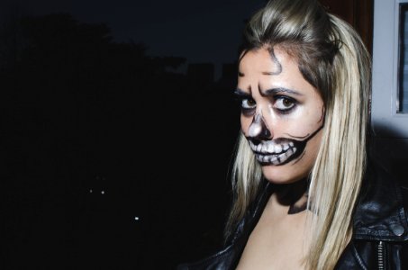Woman With Skull Face Paint