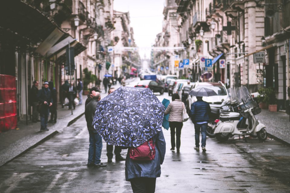 Woman Holding Umbrella photo