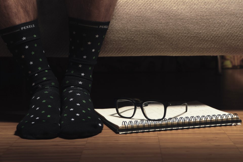Pair Of Black High Socks
